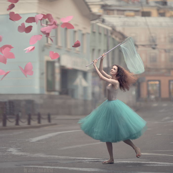 creative pink models photo-manipulation color surreal fairy