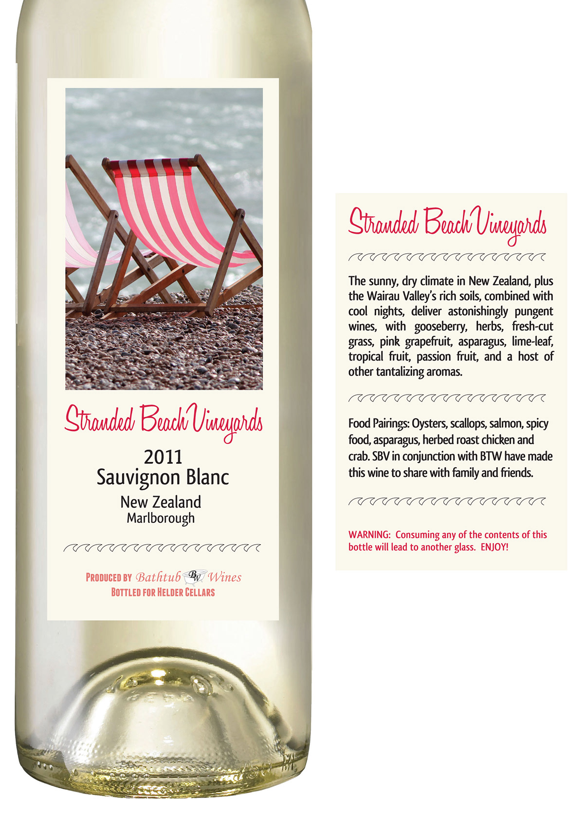 wine  label beach chair Ocean tipsy drink Malbec torrontes cabernet Reisling riesling