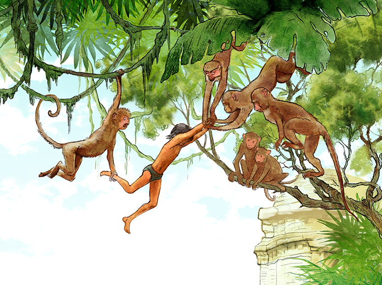 animals bagheera baloo children illustration children's book junglebook kids mowgli rudyard kipling The Jungle Book