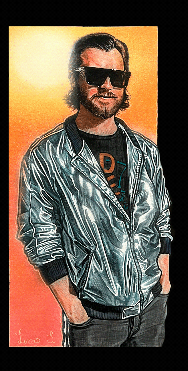 Drawing  Drew Struzan ILLUSTRATION  Illustrator portrait poster poster art Retro self portrait traditional