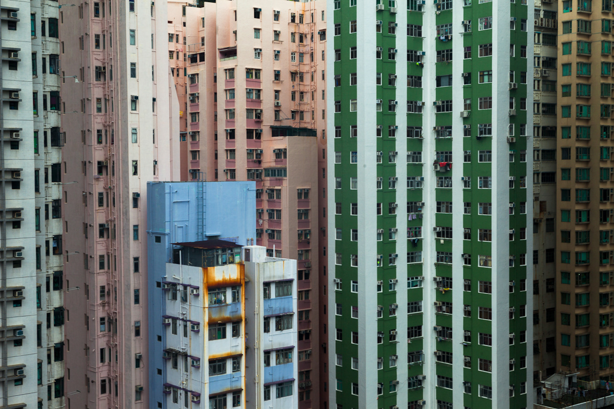buildings color cramped Hong Kong huge no-space Tiny