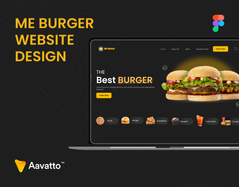 aavatto burgerwebapp creativewebdesign Figma foodorderingwebapp onlinefoodorderingwebapp UI/UX uidesign Web Design  Website