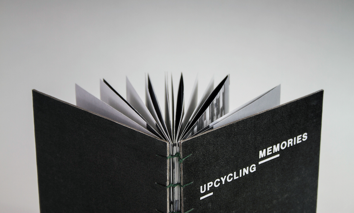 print book design spread Stories recycling materials Book Binding stitch binding