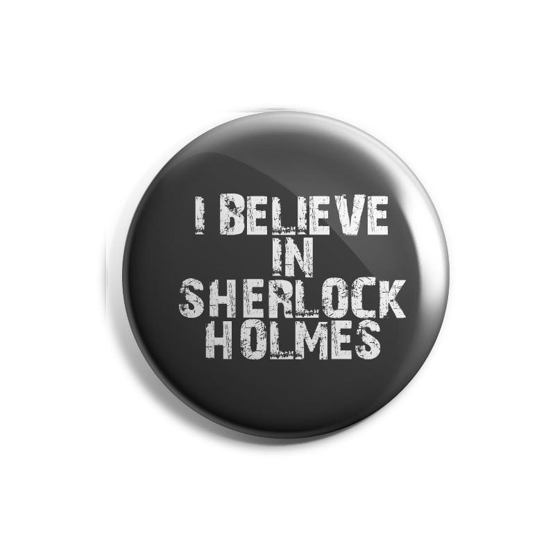 t-shirt badge Sherlock Holmes watson moriarty believe