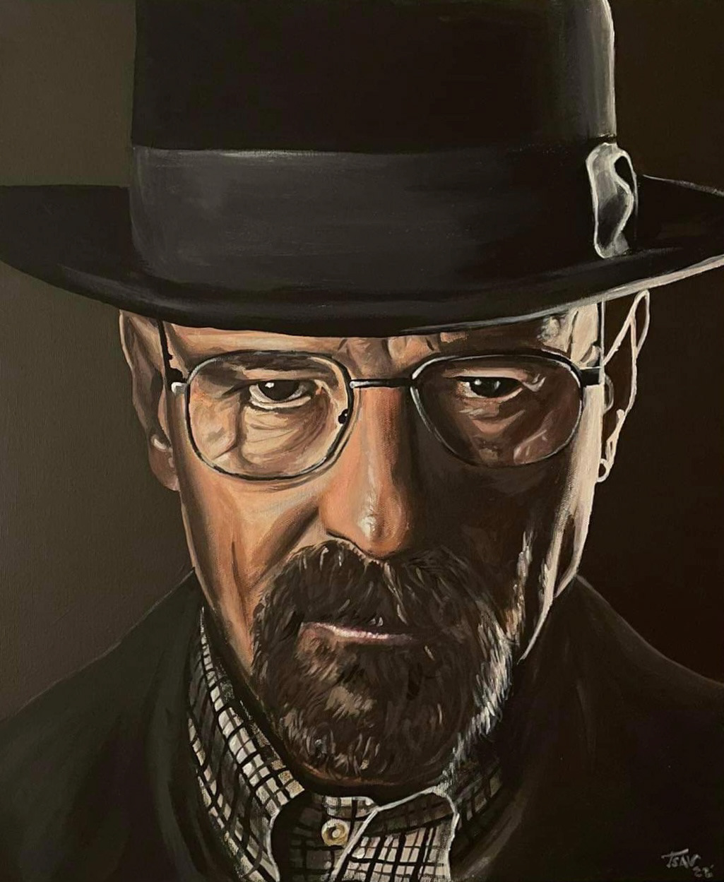heisenberg acryl akryl acrylic art portrait canvas painting  