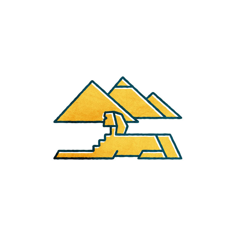 egypt icon set icons texture line offset alexandria aswan cairo giza luxor water colour