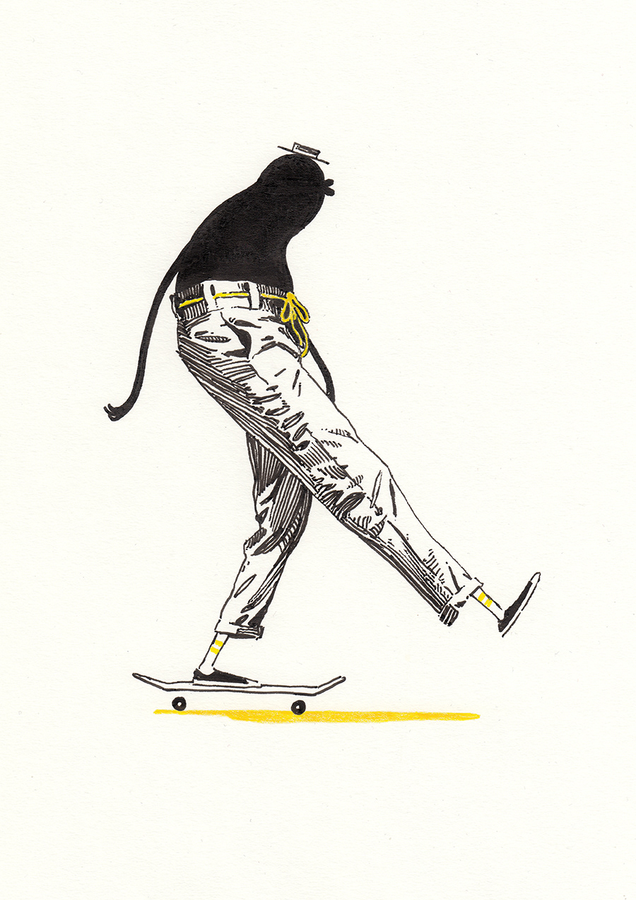 sketchbook skateboard Drawing  ILLUSTRATION  skater boogie artwork doodle ink design