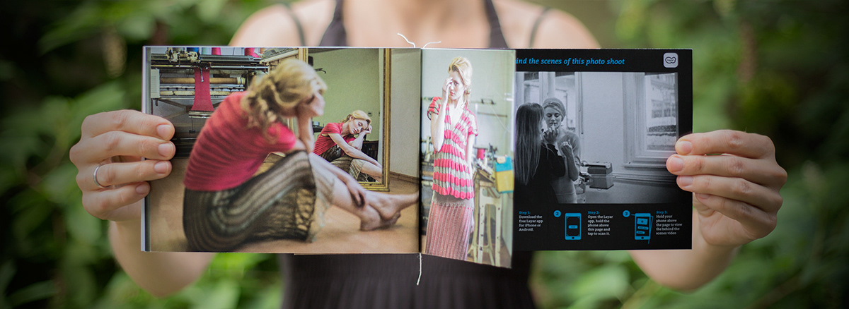 brochure Layar augmented reality mimoods knits Cahier binding fashion brochure