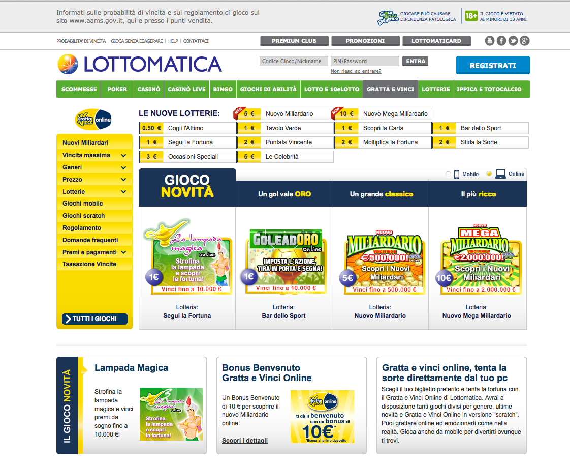 game Lottomatica online scratch grattaevinci scratch and win Lotto genio geine lucky Fortuna gratta e vinci onlinegame Lottery play and win
