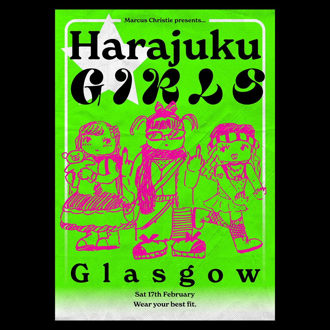 poster graphic design  ILLUSTRATION  cute rave club harajuku flyer