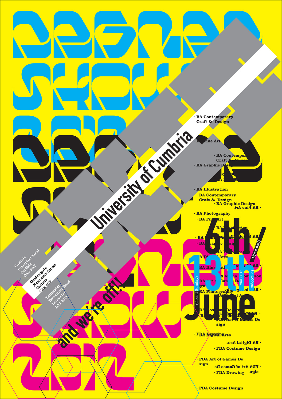 posters experimental degree show  bold type bold