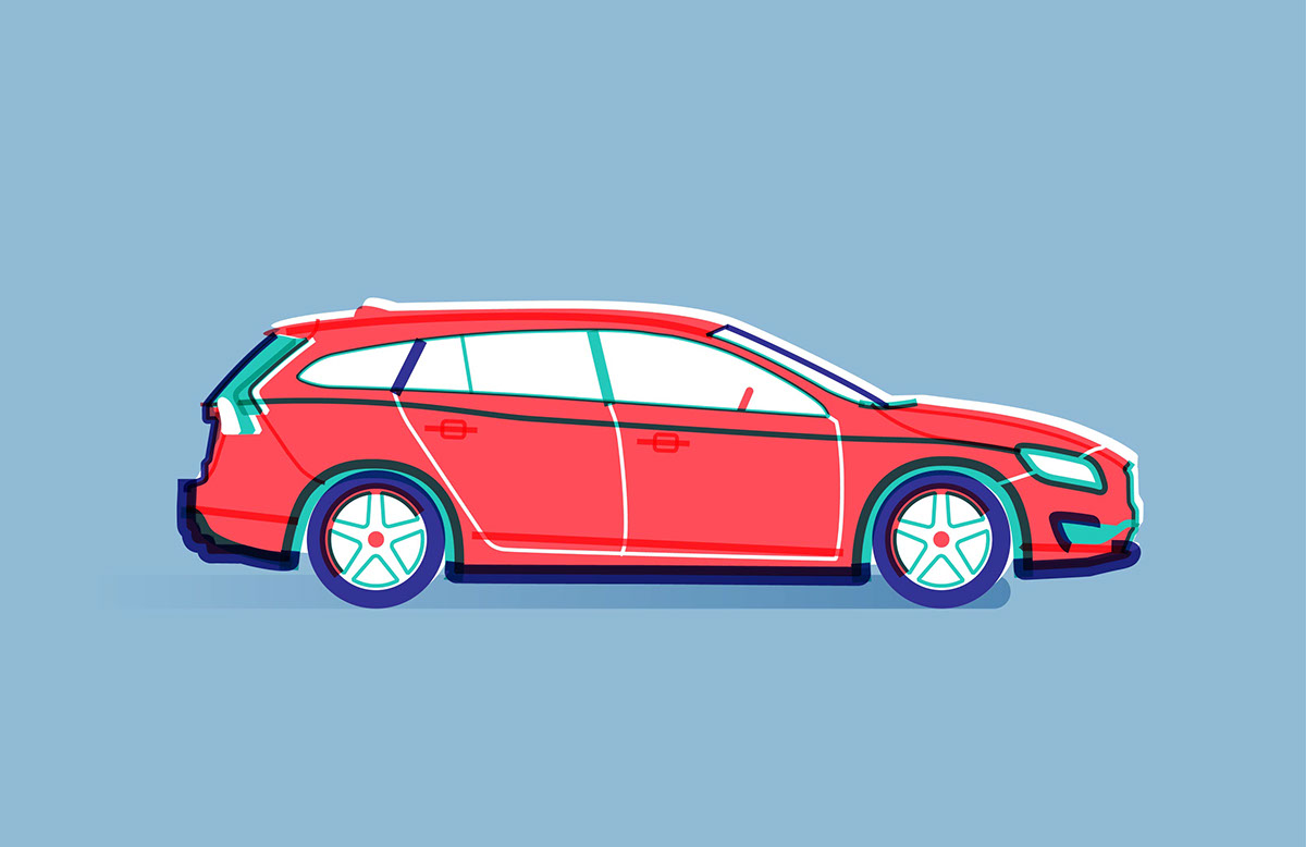 Volvo car motion graphics  ILLUSTRATION  infographic animation  illustrate color