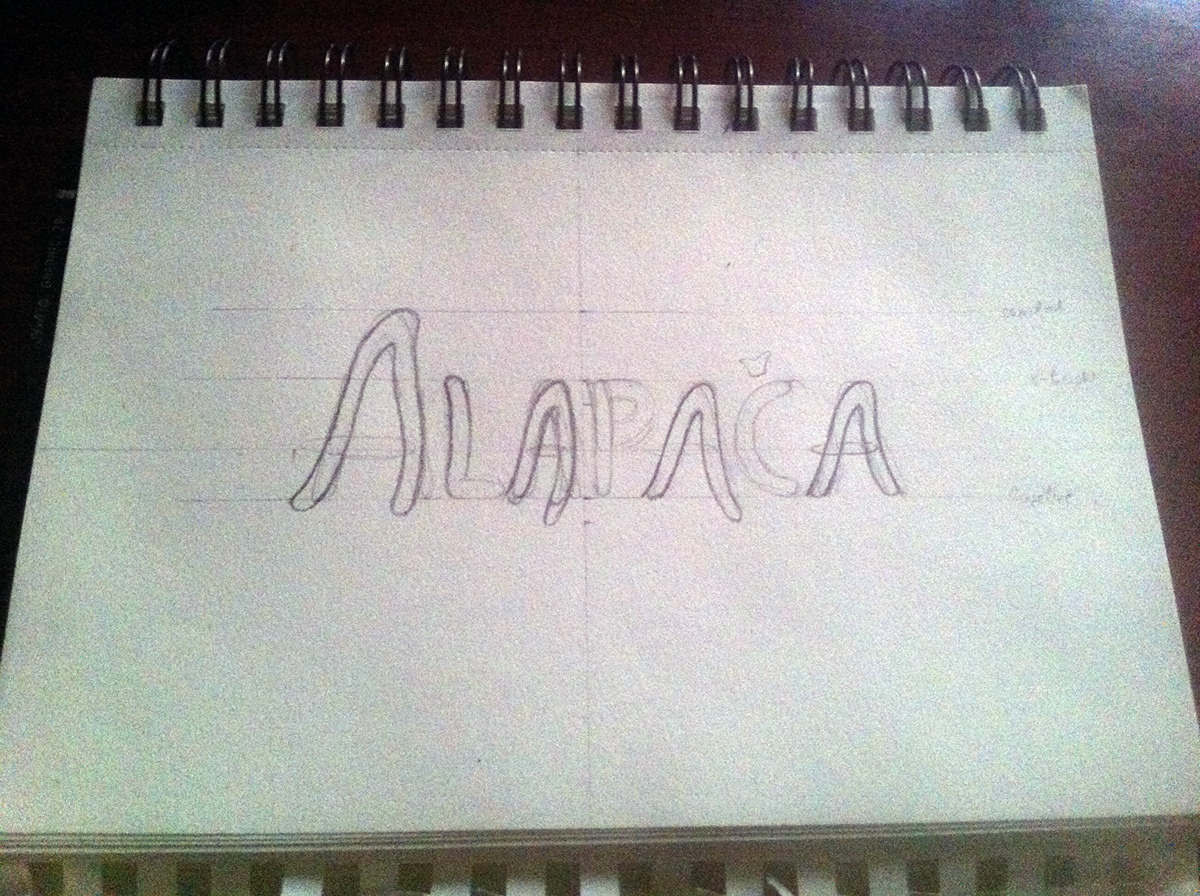 Bokeštine lettering hand drawn