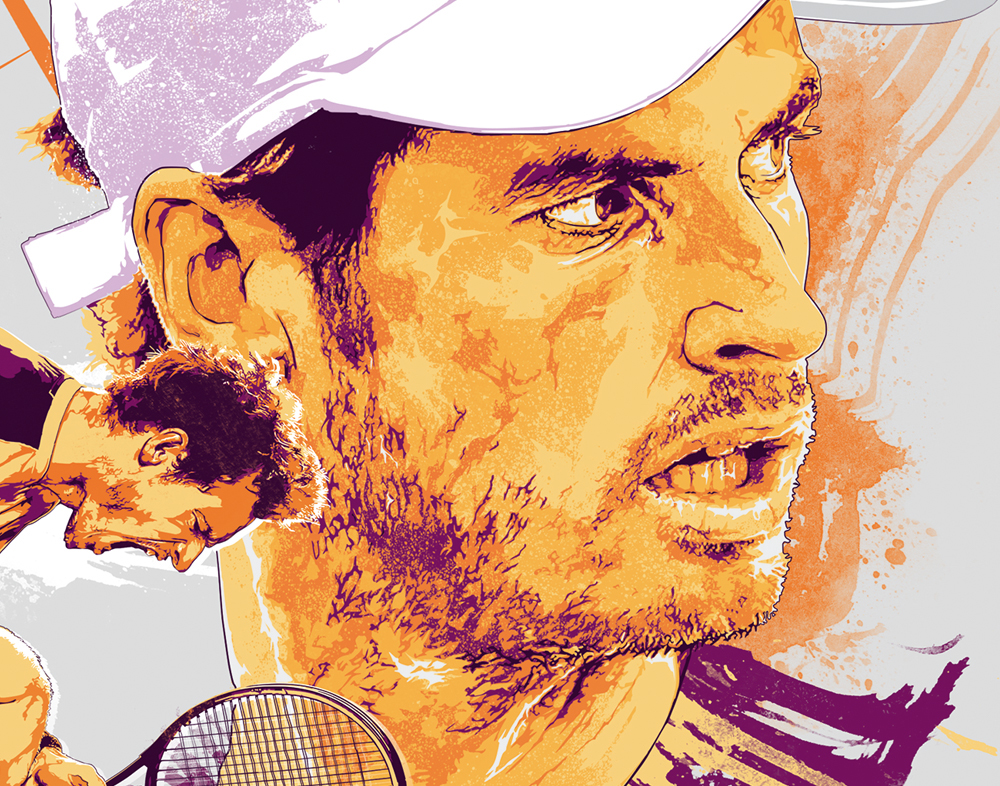 Sports Design sport illustration vector art portrait graphic tennis ATP Tour freelance illustrator sport design