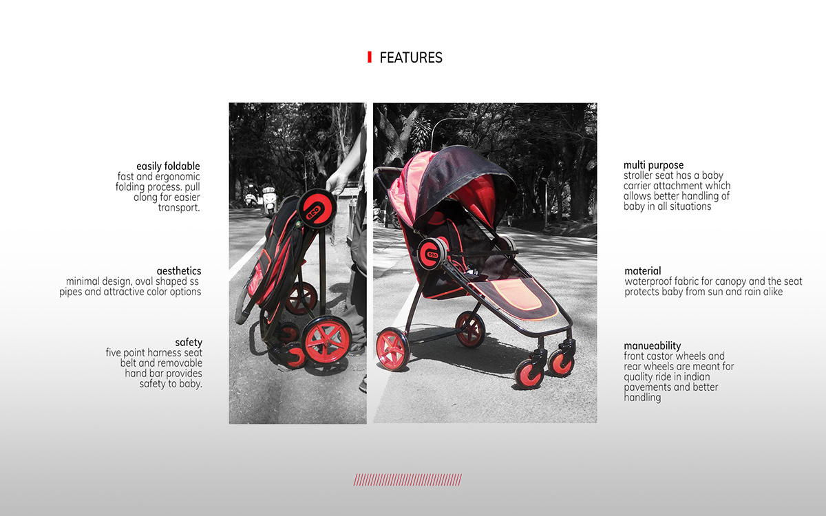 modular baby stroller Foldable ID computer aided product design