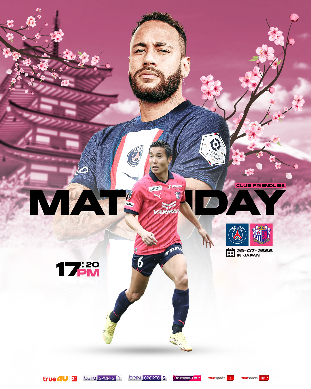 football design matchday football PSG Cerezo Osaka soccer Social media post designer graphic sports