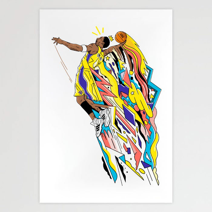 Kobe Bryant NBA la lakers black mamba slam dunk sports art sports illustration