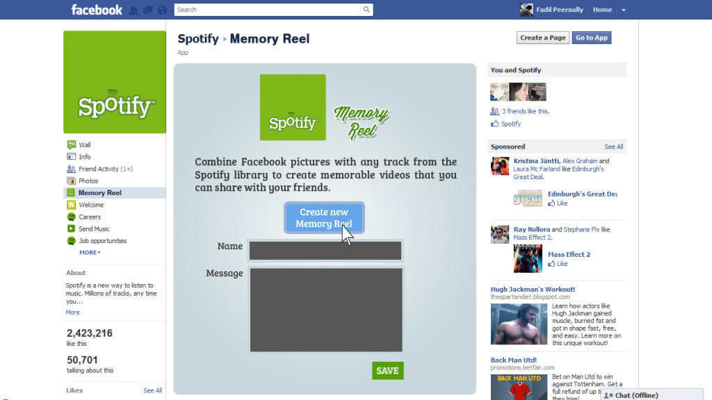 spotify app D&AD memory reel 