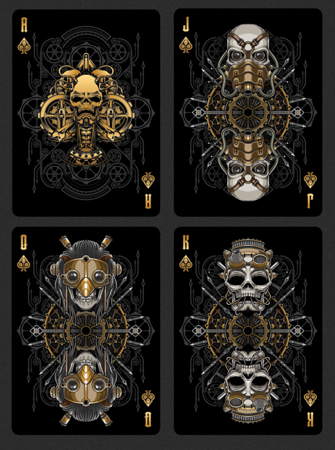 STEAMPUNK Bicycle Bicycle Cards bandits blackout Blackoutbrother skull gold deck Playing Cards