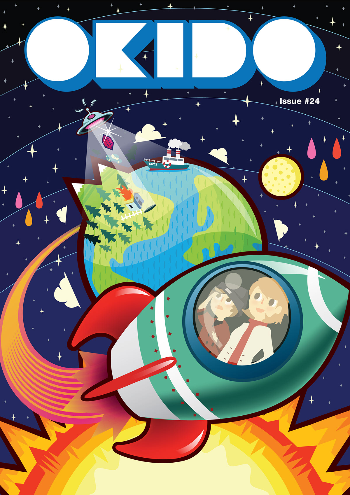 universe outer space alien rocket cover design Magazine Cover