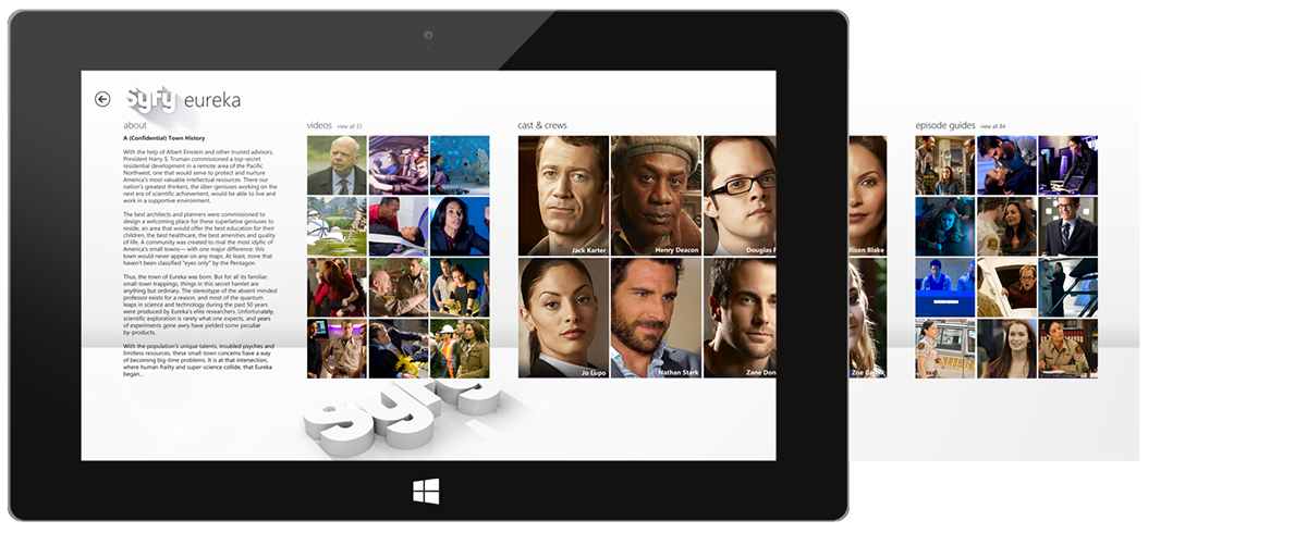 syfy Windows 8 app Windows 8 windows8 application ui design user interface