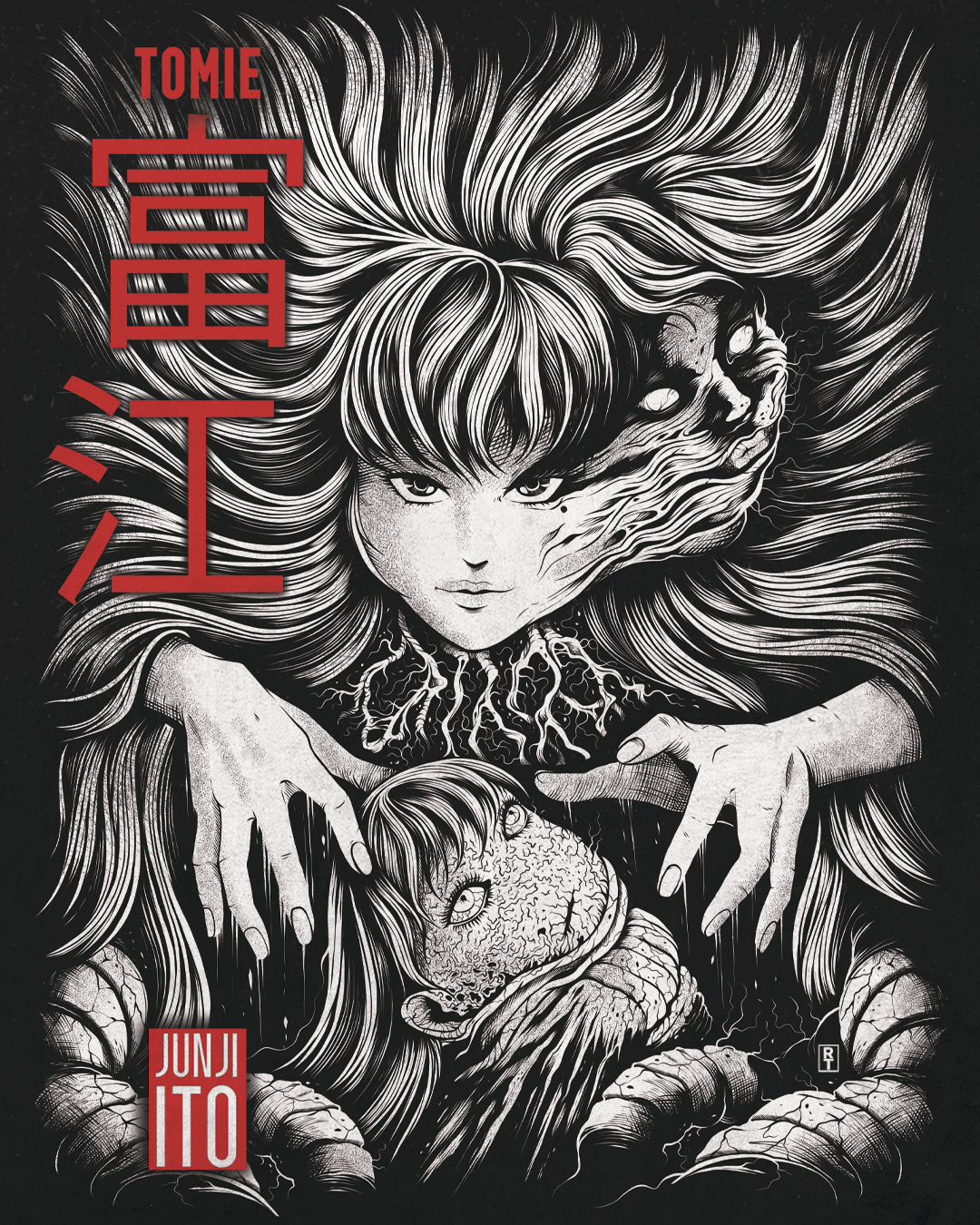 tomie junji ito manga artwork horror ILLUSTRATION  Advertising 