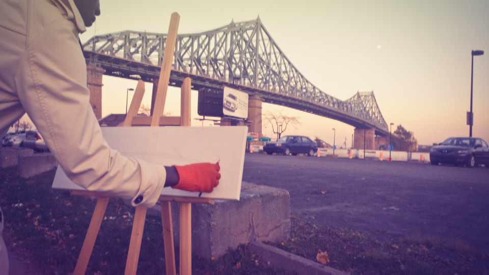 Adobe Portfolio video jacques cartier bridge Montreal vintage