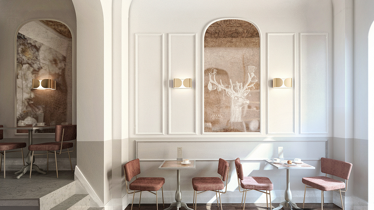 interior design  florian Venice galata Mug  3dsmax vray Adobe Photoshop visualization coffeshop