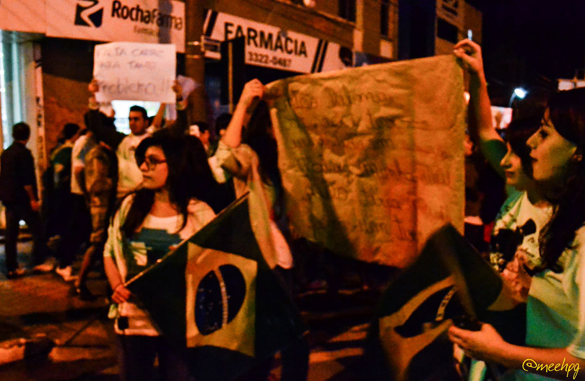 protest photos night crowd Street Light Brazil public transport rates peace