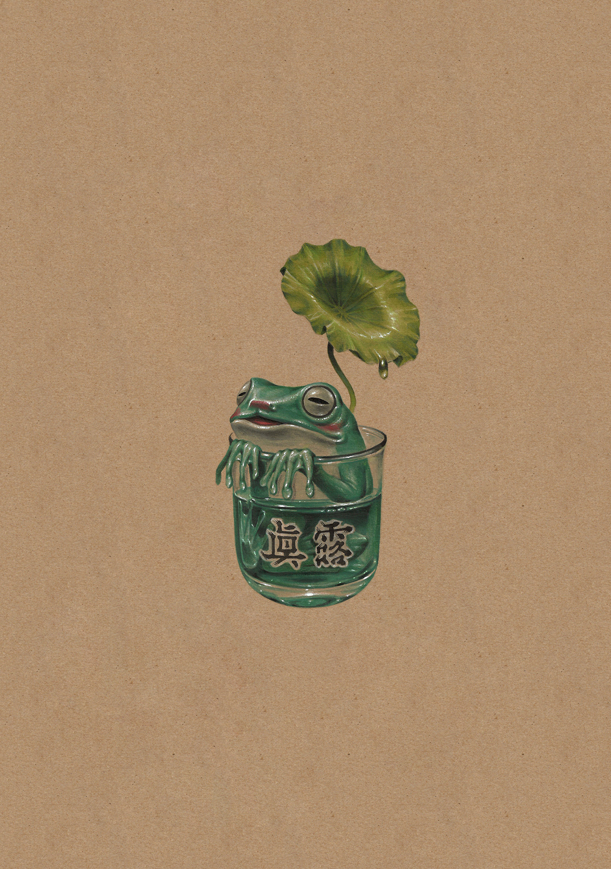 alcohol frog green jade jinro korean leaf liquor Lotus soju