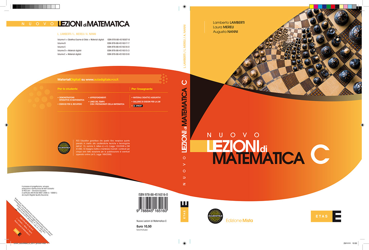 math book cover covers school schoolbook Education Italy