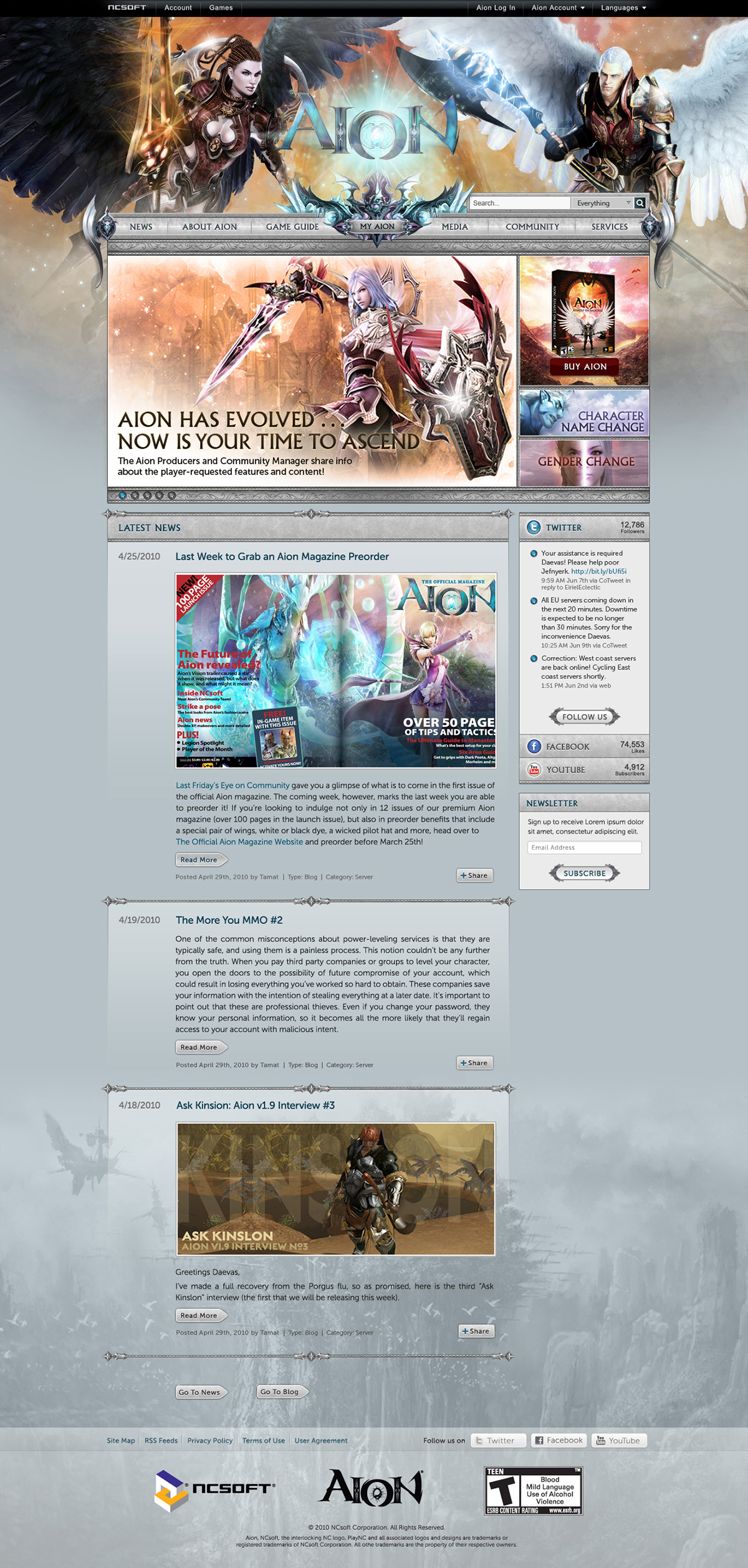 Aion user experience Games Web