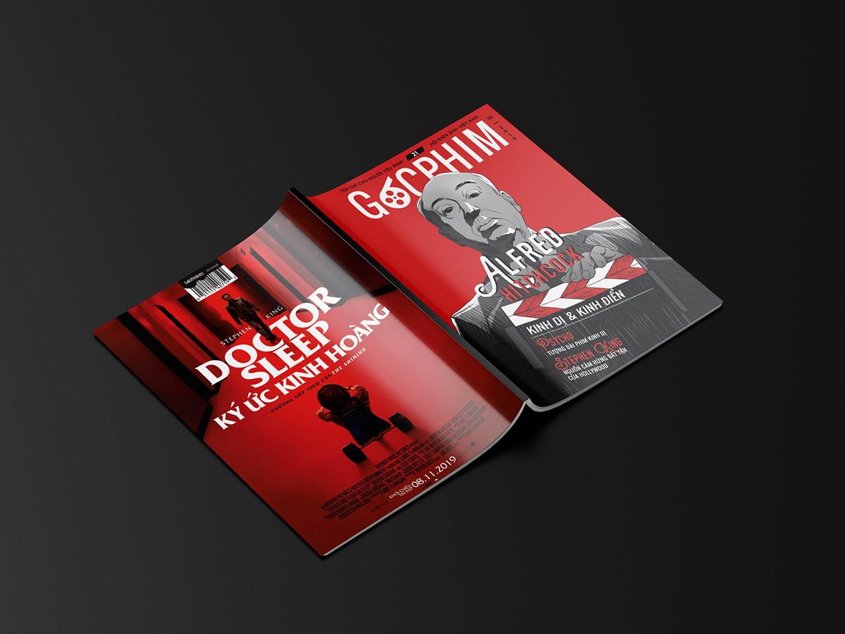 alfred hitchcock graphic design  horror horror movie ILLUSTRATION  magazine Magazine Cover Movies