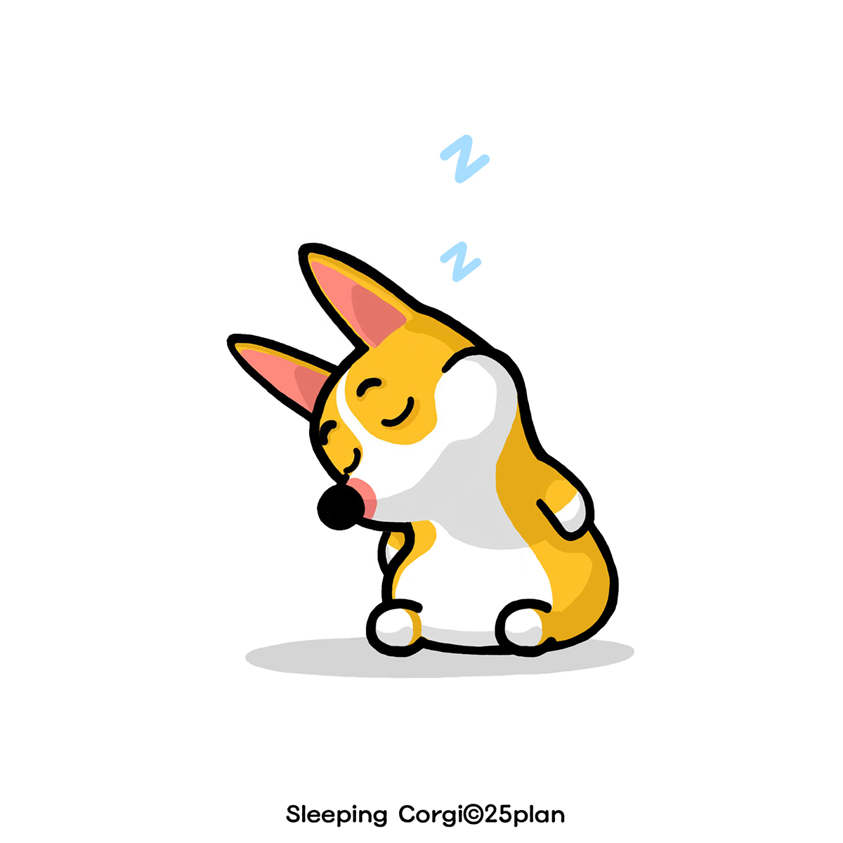 Sleeping Corgi artwork image pattern Welshcorgi dog funny cute