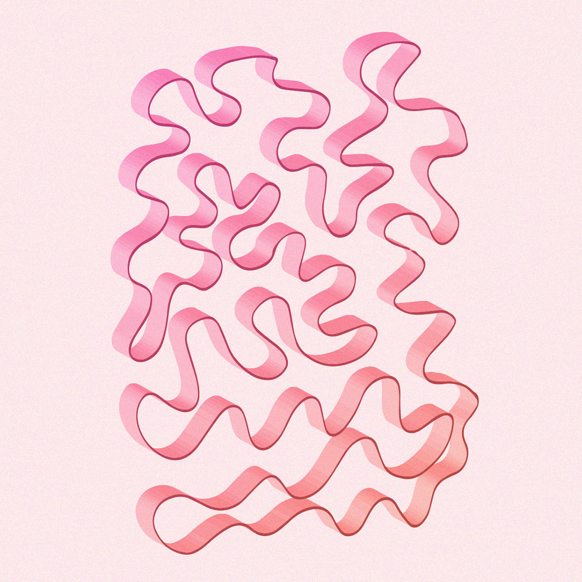 abstract pastel pink poster prints Squiggle