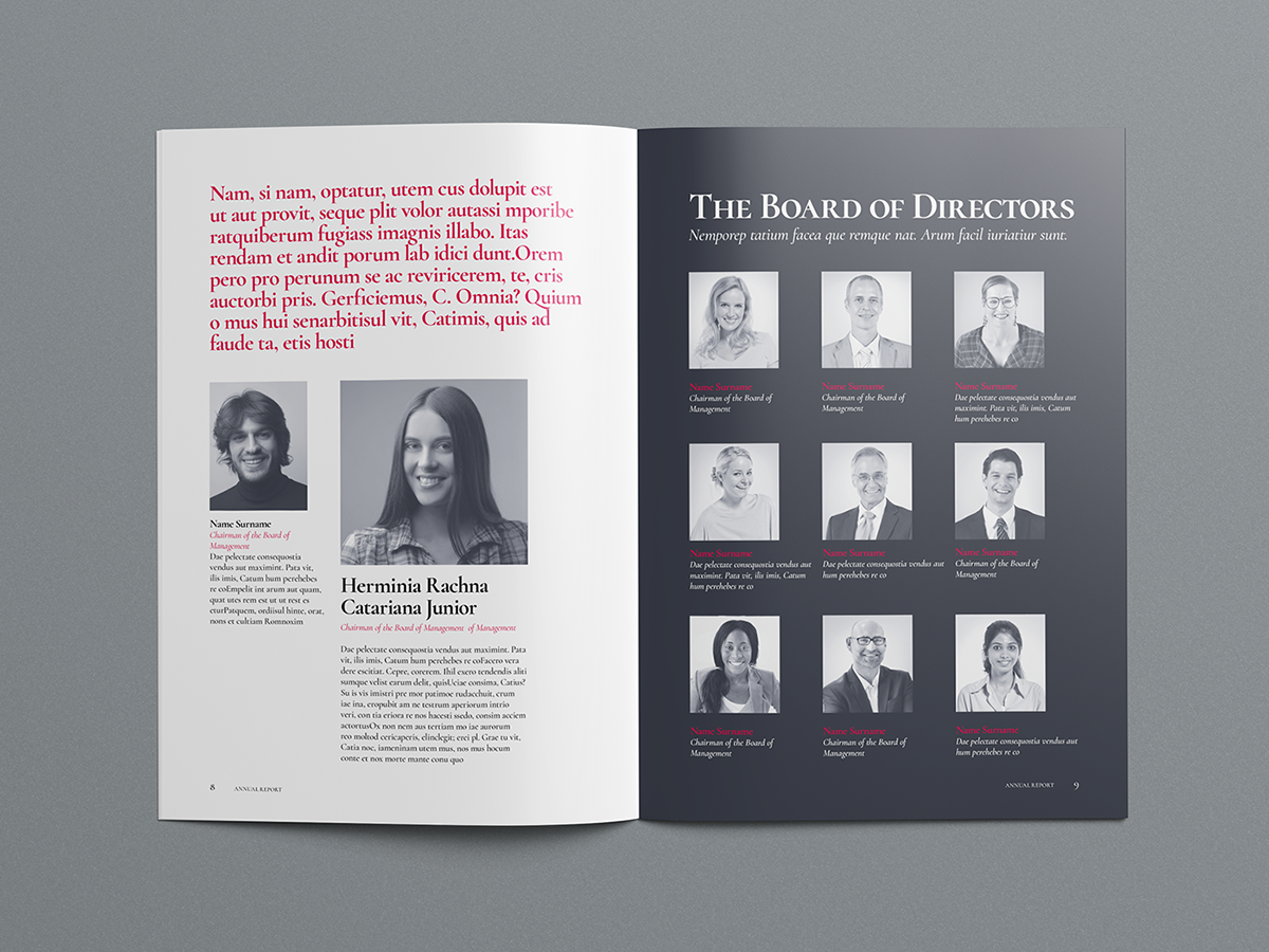 Annual Report Template on Behance In Chairman