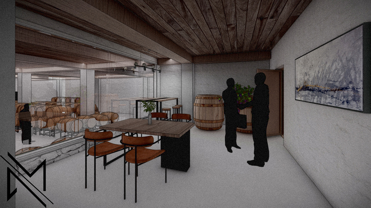 building winery architecture visualization 3D modern