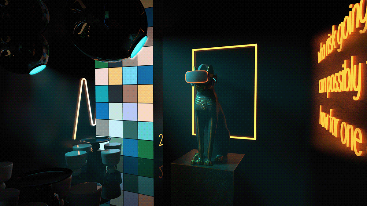 vr Cyberpunk neons lighting room gameroom VirtualReality
