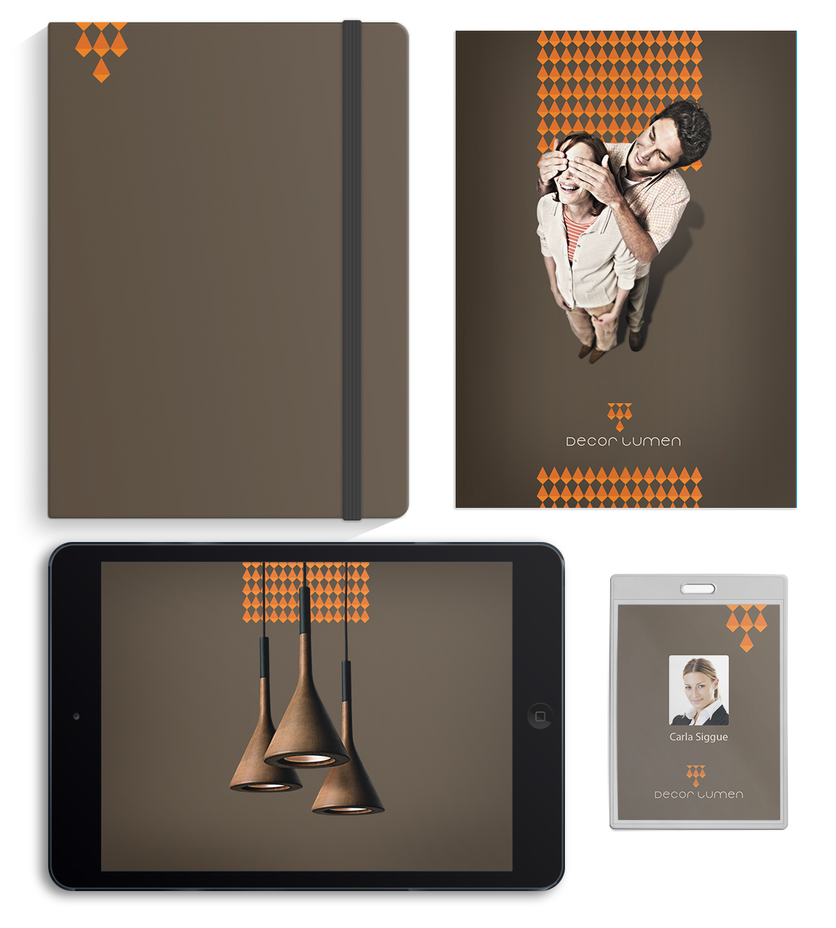 brand Lumen ligths identity brow orange guideline brandbook logo identidade visual grid