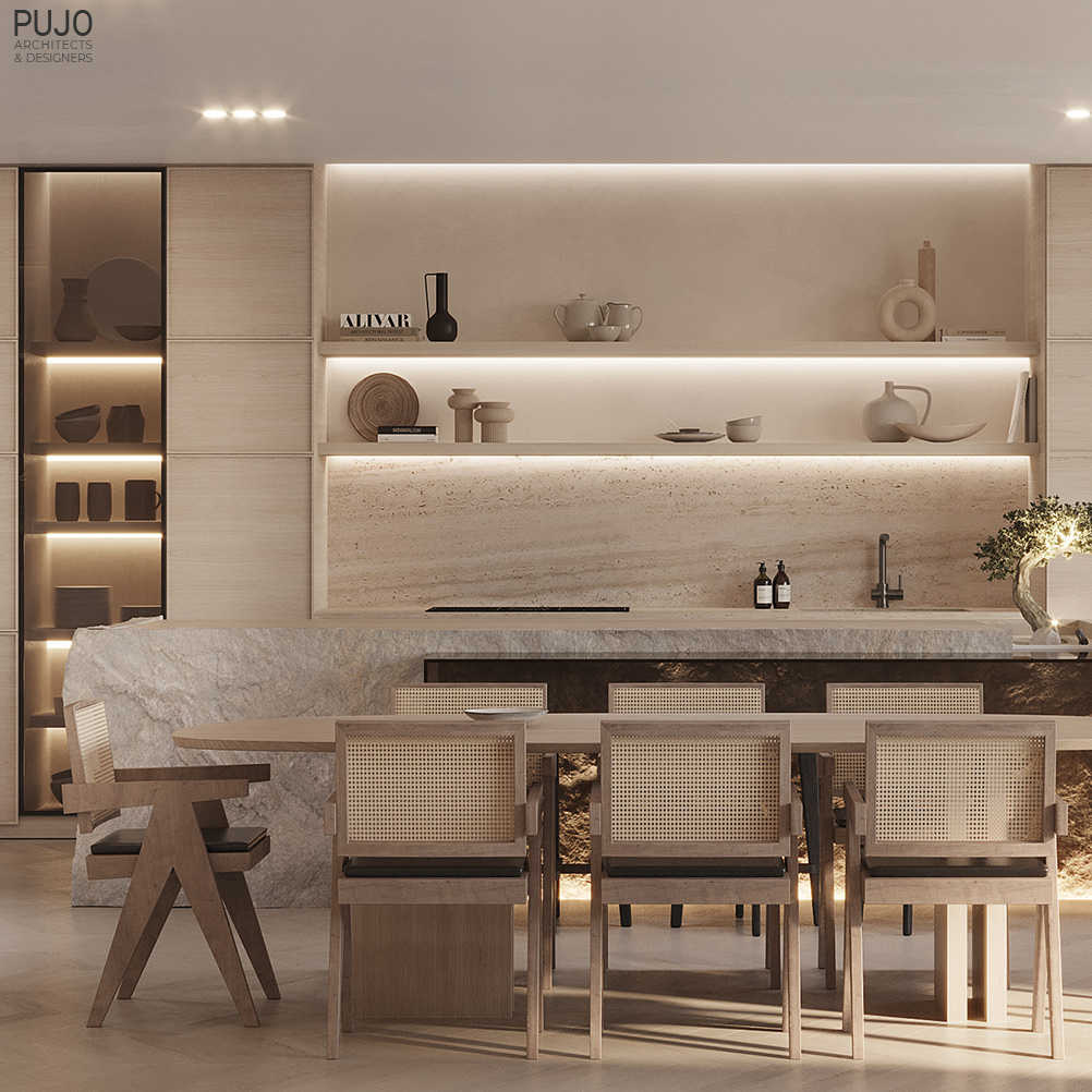 Luxury Design luxury homes PUJO ARCHITECTS PUJO A&D penthouse livingroom Penthouse design beige cosy Stone Designs