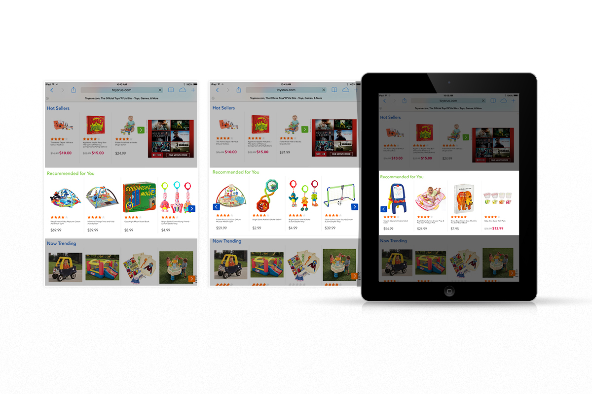 Adobe Portfolio Toys R Us big brand Retail tablet mobile