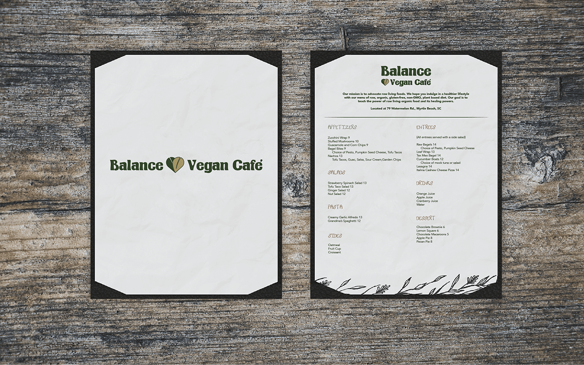 vegan cafe brand identity Logo Design