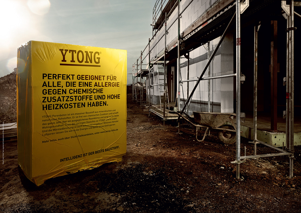 ytong Xella silka baustoffe  Building Materials architektur construction site print campaign Outdoor