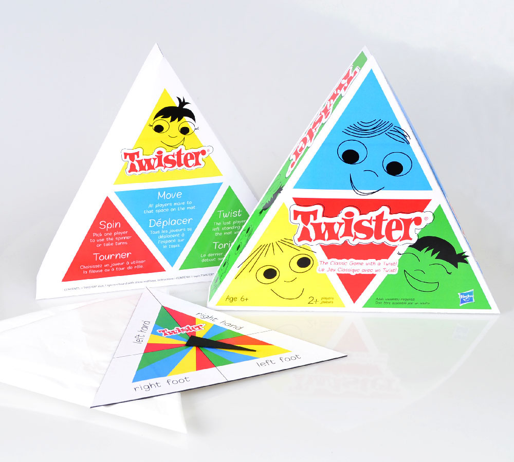 twister game Triangles children's packaging board games