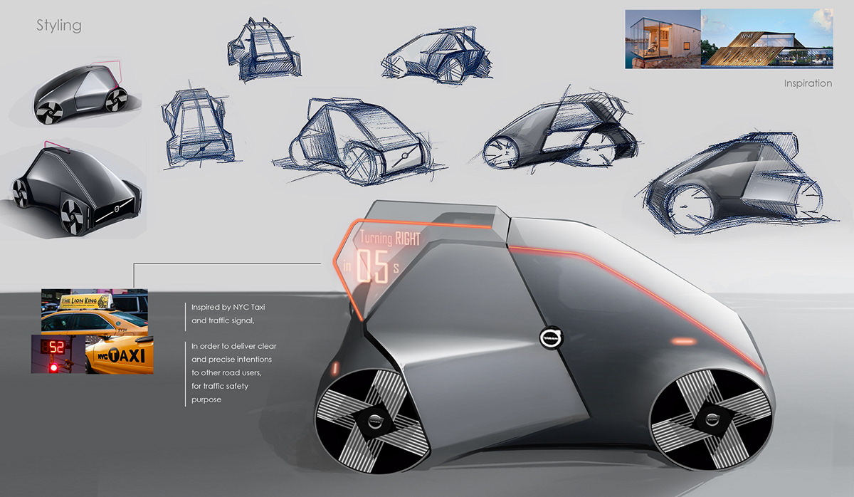 Automotive design autonomous ev city car ELECTRİC CAR DESİGN exterior design interior design  seat design volvo concept car volvo dalahorse concept volvo design