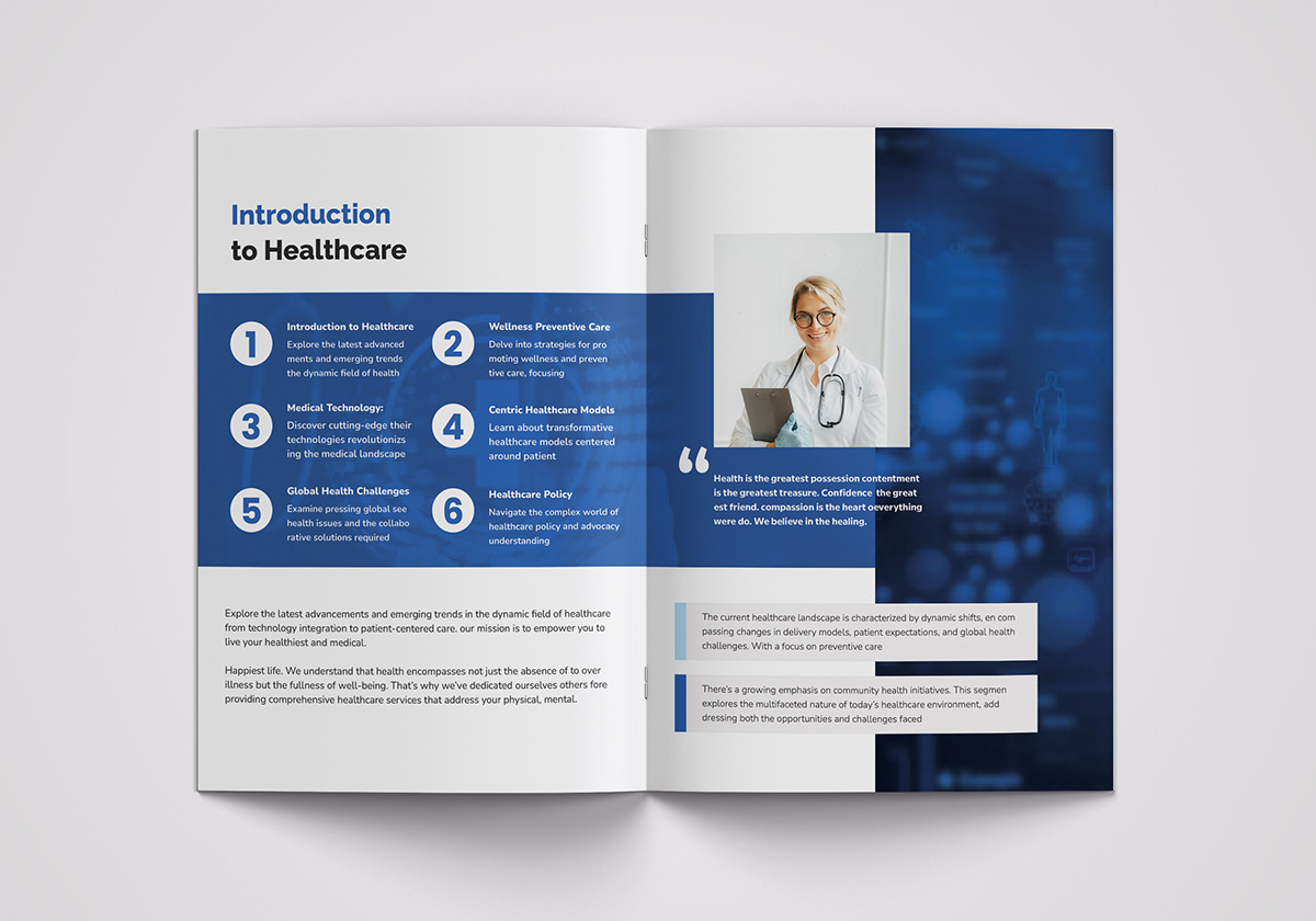 brochure brochure design catalog company profile medical Social media post flyer graphic design  annual report print