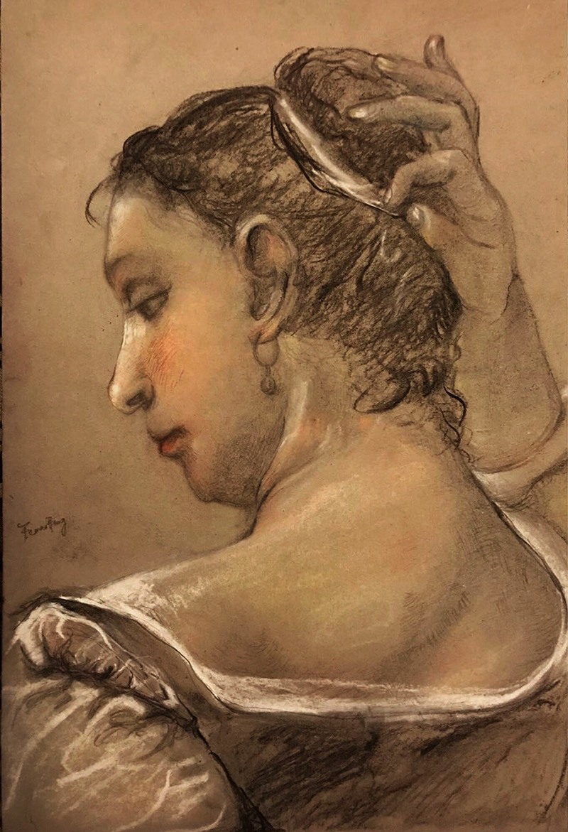 Giovanni Battista Tiepolo copy chalk charcoal