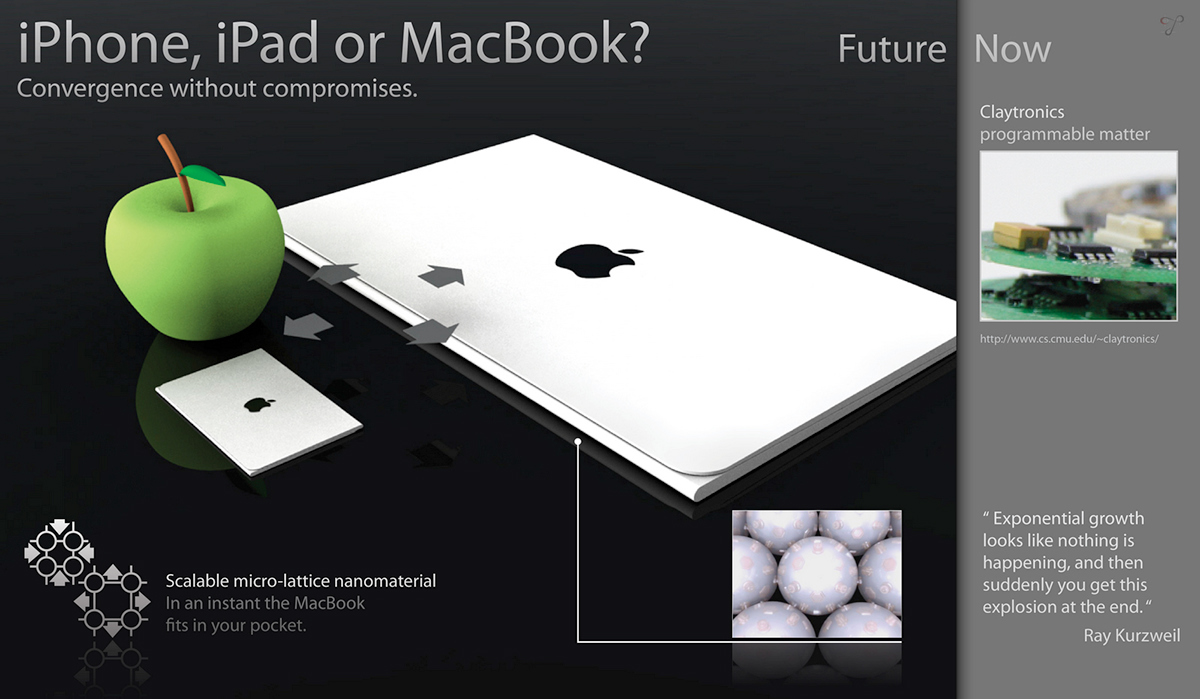 3D apple concept future iPad iphone mac macbook nanotechnology Ray Kurzweil