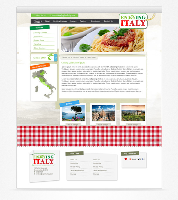 Enjoing Italy Italy Website Website Design Website OMdeSIGN web design london Logo Design