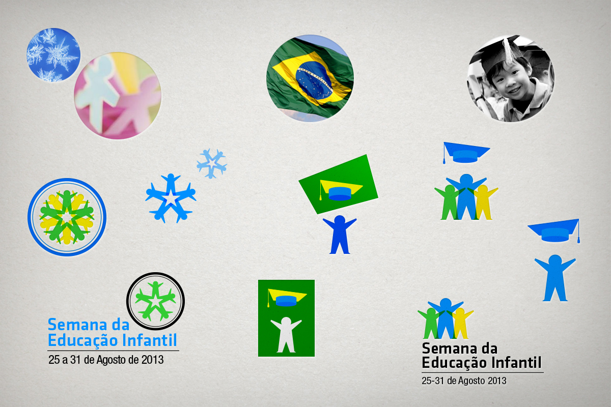 Education kids colorful star badge pro-bono Brazil green blue yellow logo educação